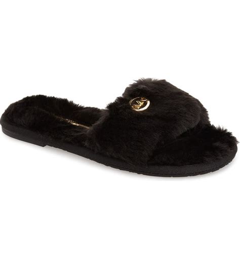 michael kors teenslipper|michael kors faux fur slippers.